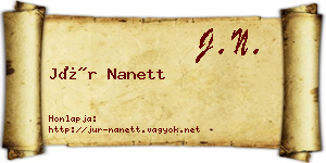 Jür Nanett névjegykártya